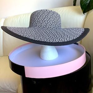 Church Hat - Black & White + Red